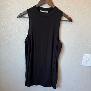 Maurices Black Ribbed High Neck Tank
